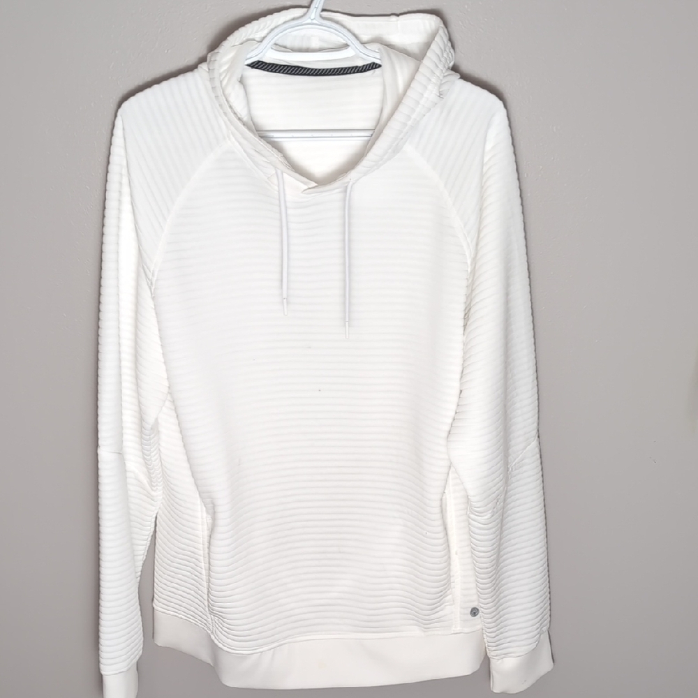 White Pullover Hoodie with Soft Knit Fabric